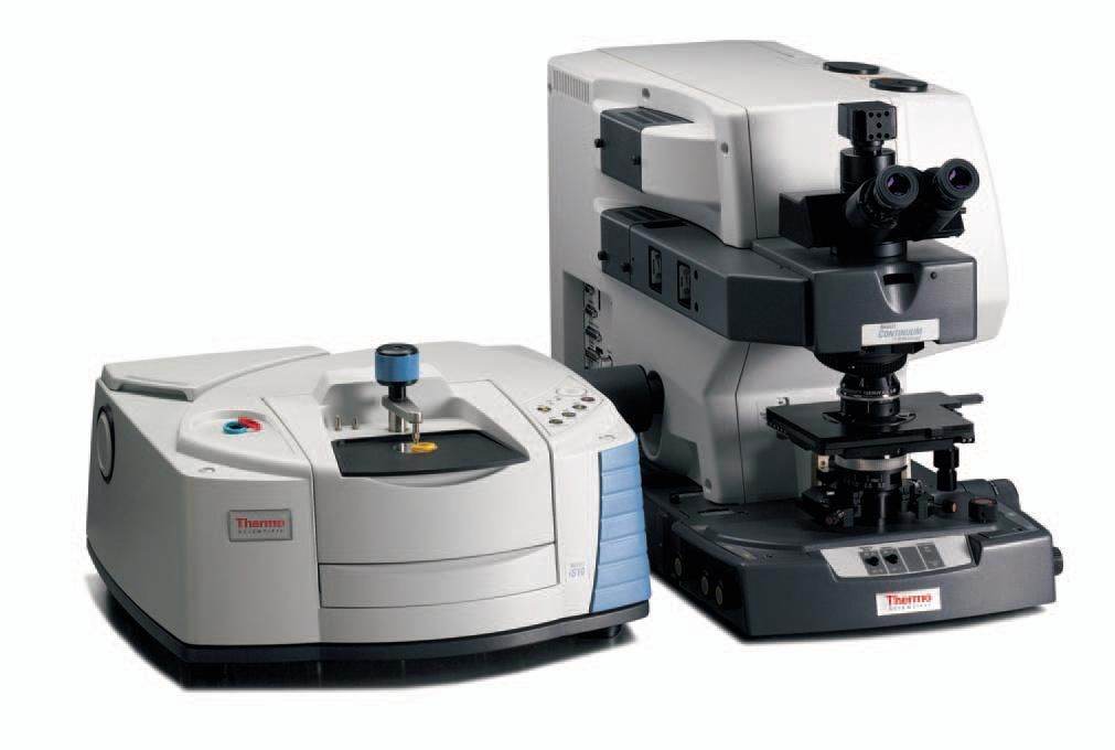 Continuum microscope in conjunction with a Nicolet iS10 FT-IR spectrometer